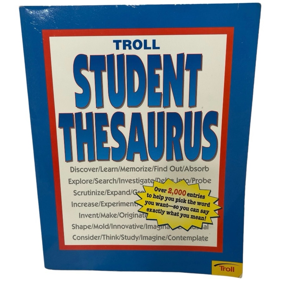 Student Thesaurus Paperback Reference Book 9"x7" by Troll 2002